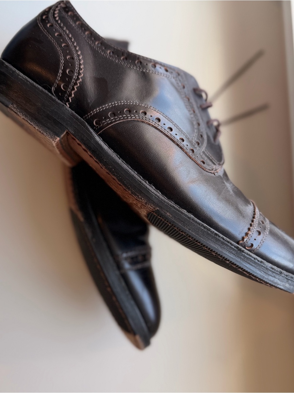 Allen Edmonds Brown Leather Brogue Cap-Toe Oxfords - Picture 9 of 13